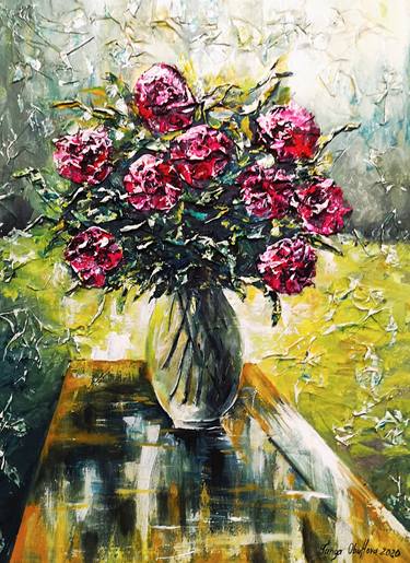 Original Fine Art Floral Paintings by Tatjana Obuhova