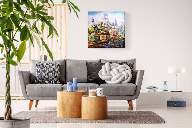 Original Art Deco Cities Painting by Tatjana Obuhova