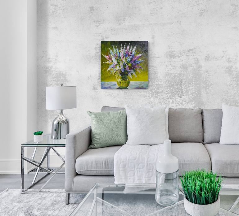 Original Dada Floral Painting by Tatjana Obuhova