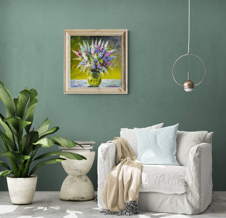 Original Dada Floral Painting by Tatjana Obuhova