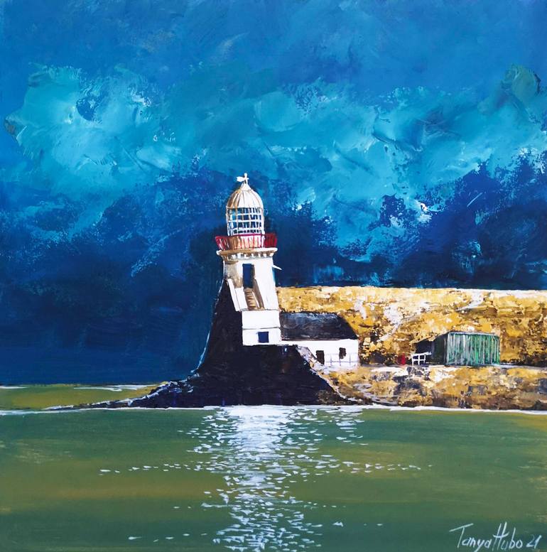 Balbriggan lighthouse Painting by Tatjana Obuhova Saatchi Art