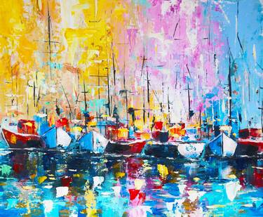 Print of Sailboat Paintings by Tatjana Obuhova