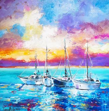 Print of Sailboat Paintings by Tatjana Obuhova