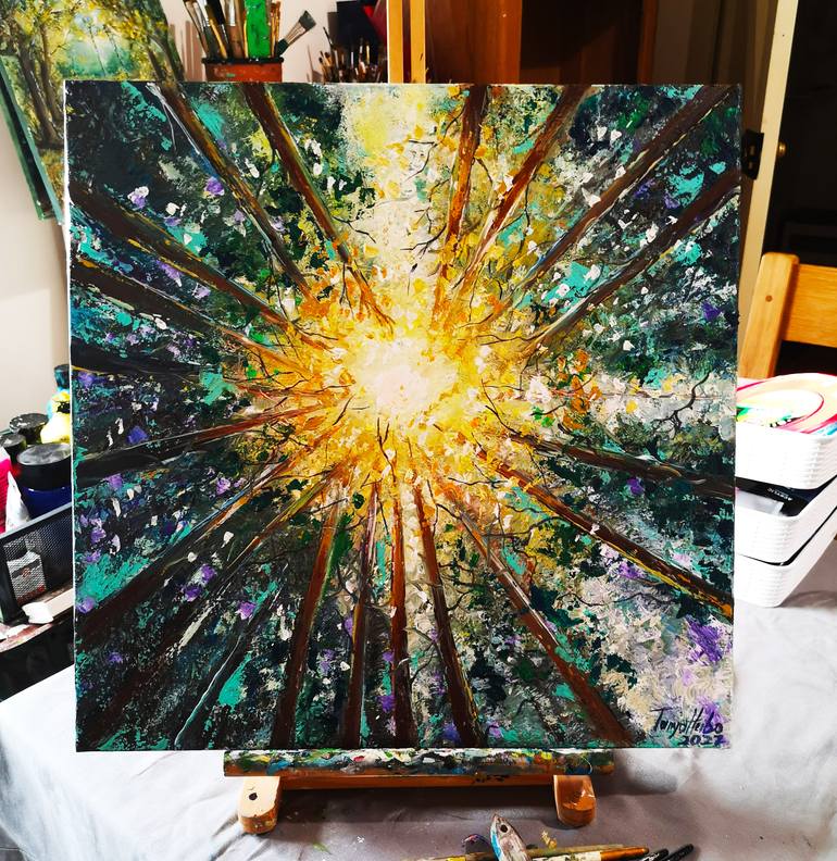 Original Dada Landscape Painting by Tatjana Obuhova