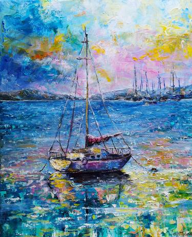 Print of Sailboat Paintings by Tatjana Obuhova