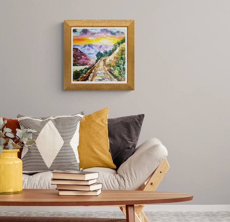 Original Dada Landscape Painting by Tatjana Obuhova