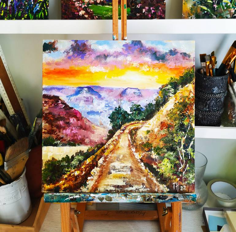 Original Dada Landscape Painting by Tatjana Obuhova