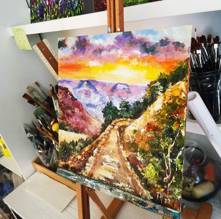 Original Dada Landscape Painting by Tatjana Obuhova