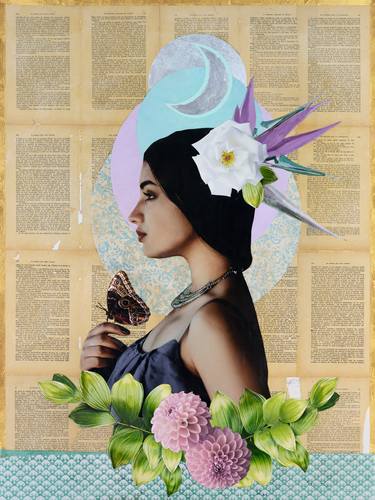 Saatchi Art Artist Yasmin Youssef; Collage, “Moment with the Moon” #art