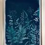 This cyanotype is float mounted in a brushed silver designer frame and arrives ready to hang.