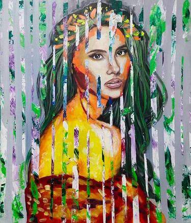 Saatchi Art Artist Chemar Kristine; Paintings, “"Woman of color" Catriona Gray” #art