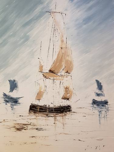 Original Expressionism Ship Paintings by Olga Lavrova