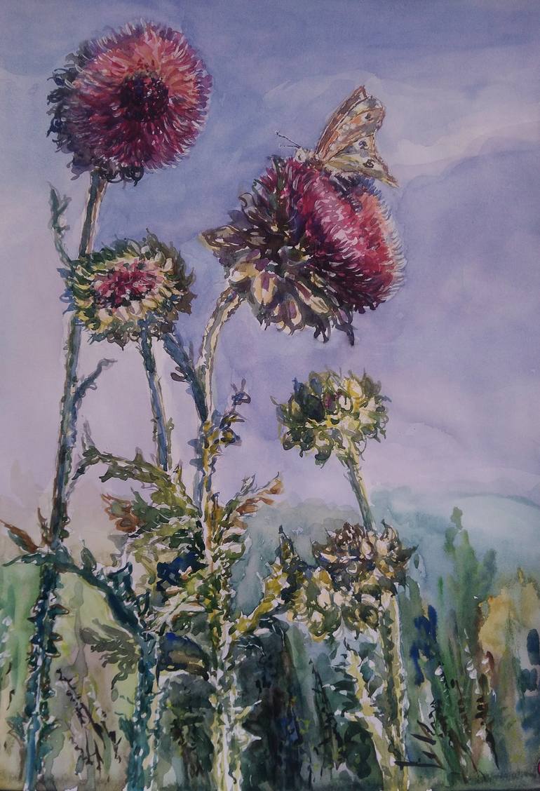 Thistle Painting by Dmitry Lazarev | Saatchi Art