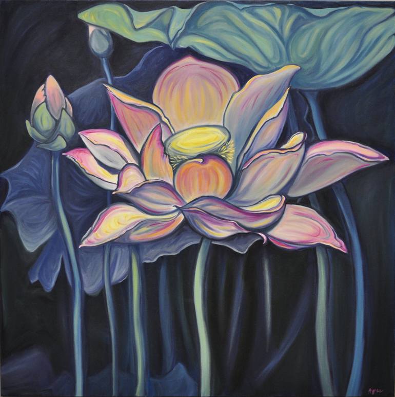 No Mud, No Lotus Painting by Anna Ayres | Saatchi Art