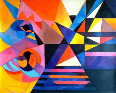 Print of Fine Art Geometric Paintings by Ludmila Burlakova