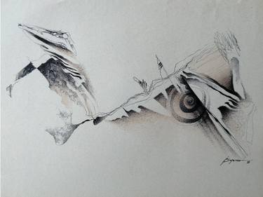 Original Fine Art Abstract Drawings by Veselin Vasilev