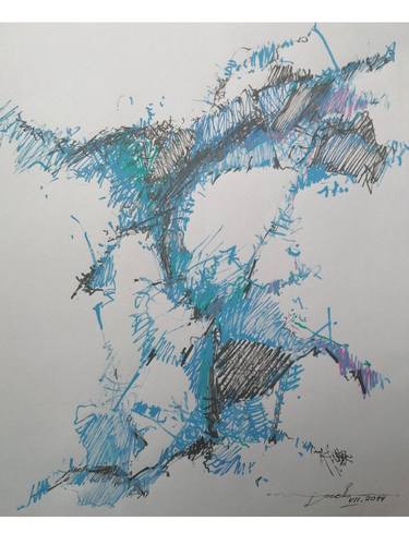 Original Abstract Expressionism Abstract Drawings by Veselin Vasilev
