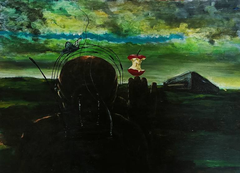 Original Surrealism Mortality Painting by Ishwar Gurung