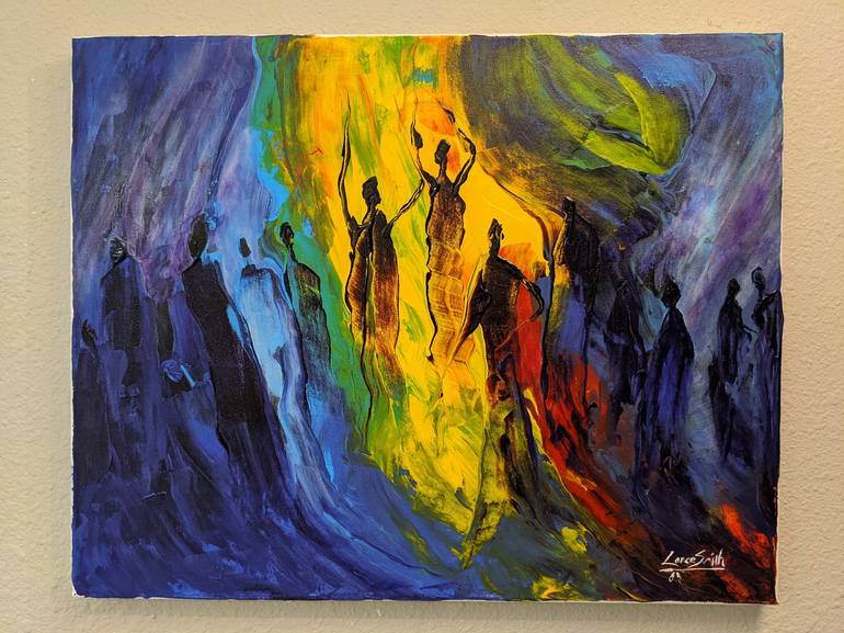 Original Abstract People Painting by Lance Smith