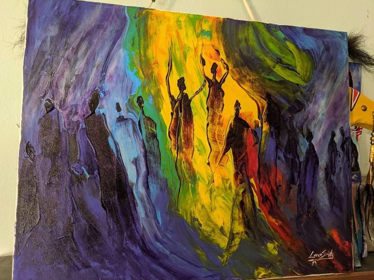 Original Abstract People Painting by Lance Smith