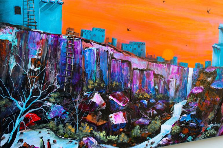 Original Abstract Expressionism Architecture Painting by Lance Smith