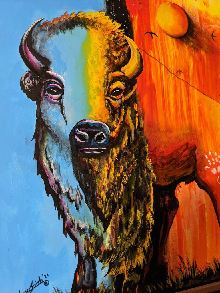 Original Abstract Expressionism Animal Painting by Lance Smith