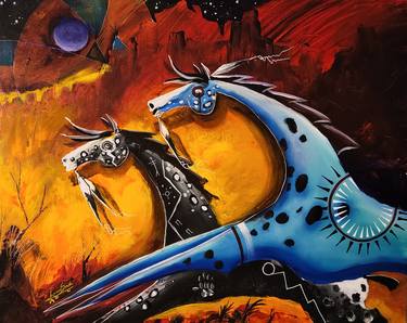 Original Abstract Animal Paintings by Lance Smith