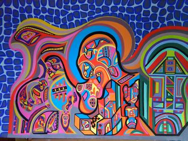 Original Art Deco Architecture Paintings by Ysland Art