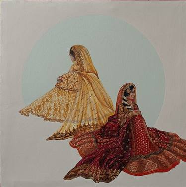 Original Art Deco Women Paintings by kalsoom iftikhar
