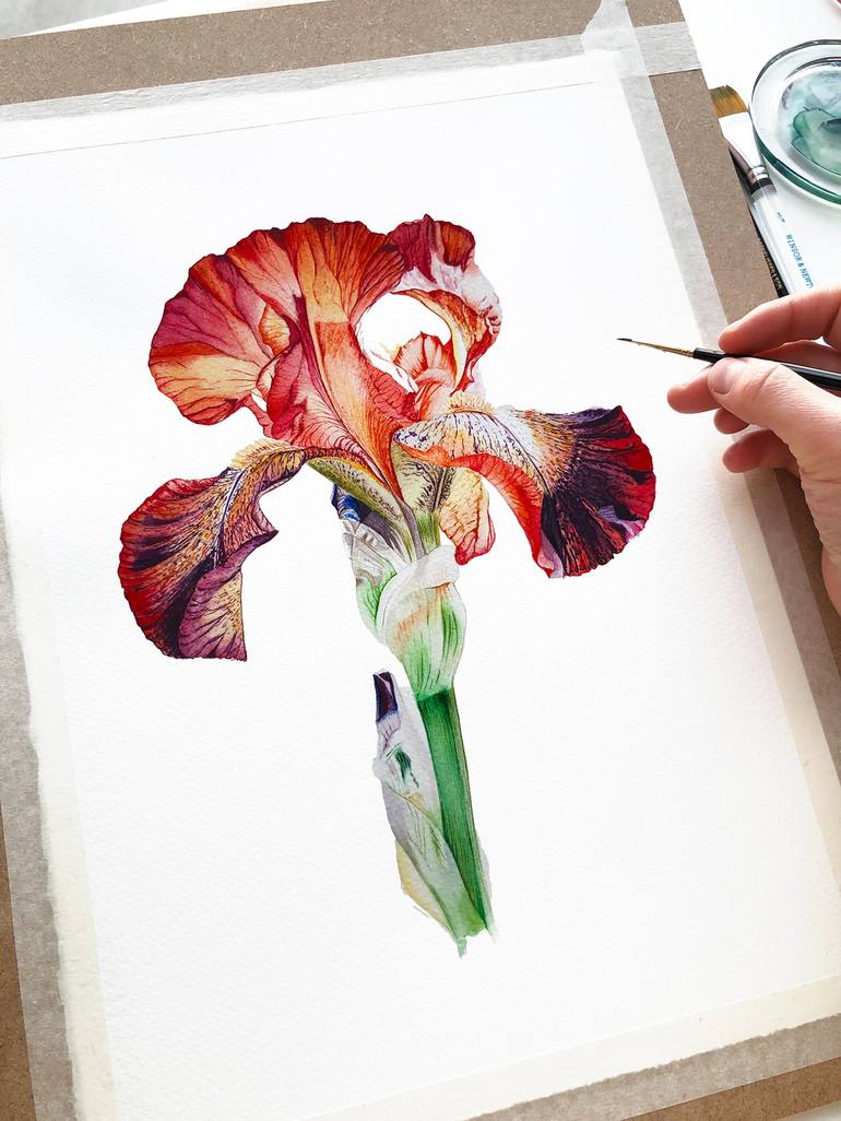 Original Illustration Floral Painting by Maiia Axton