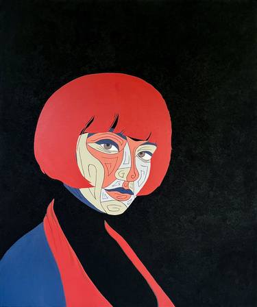 Original Portraiture Abstract Mixed Media by Mary-Jo Adjetey