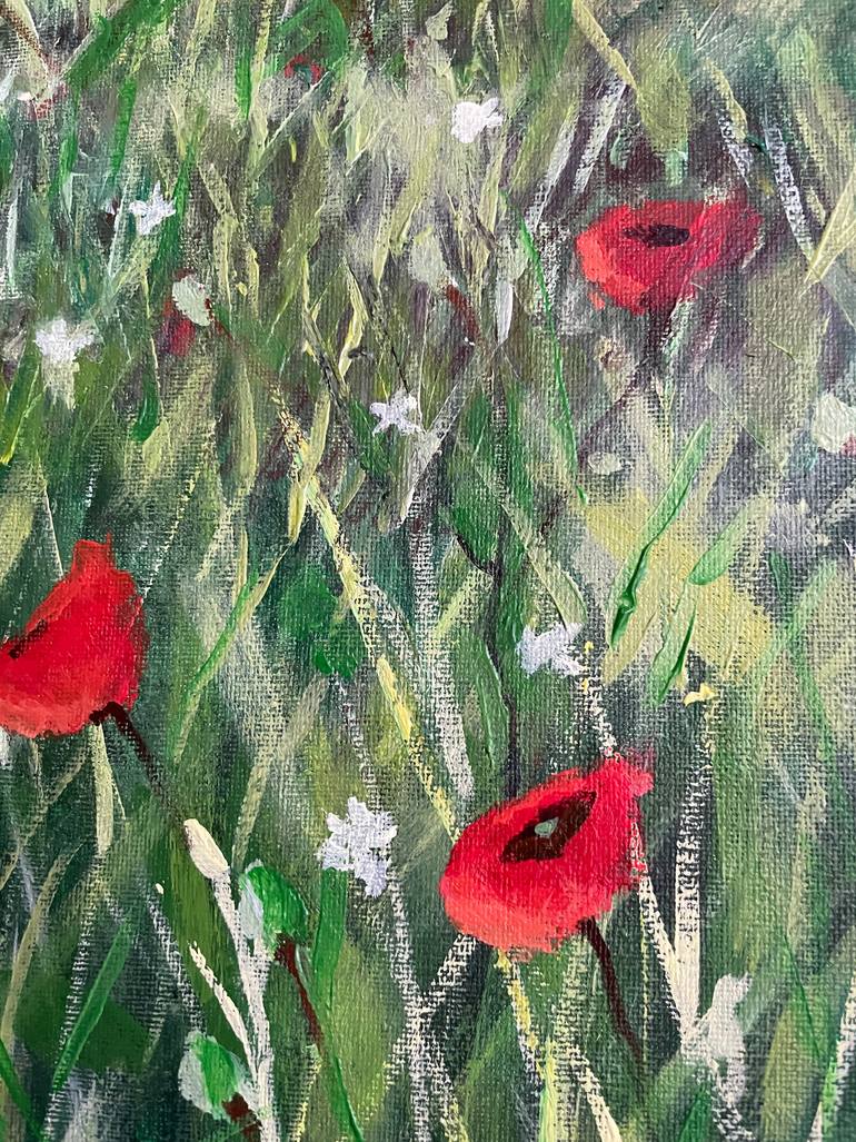 Original Art Deco Floral Painting by Ong Toon Wei