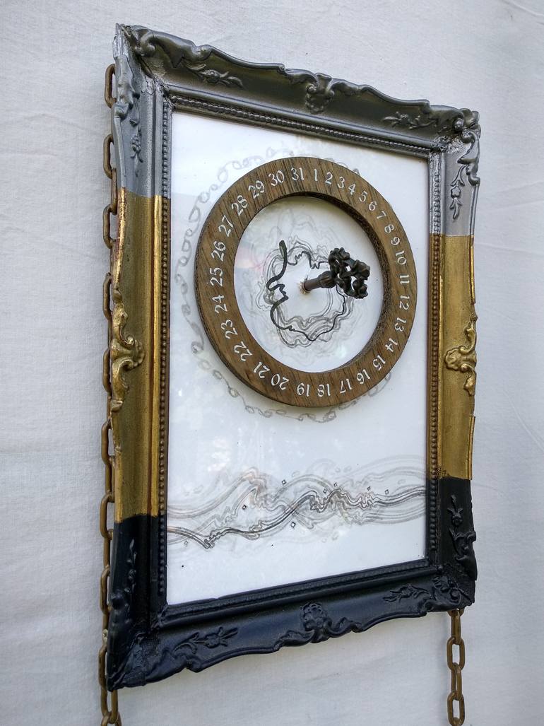 Original Abstract Time Mixed Media by Ilina Laurentiu