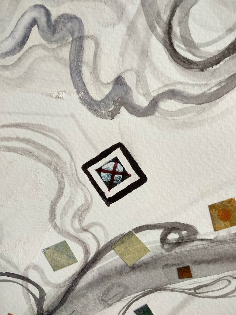 Original Abstract Science/Technology Mixed Media by Ilina Laurentiu