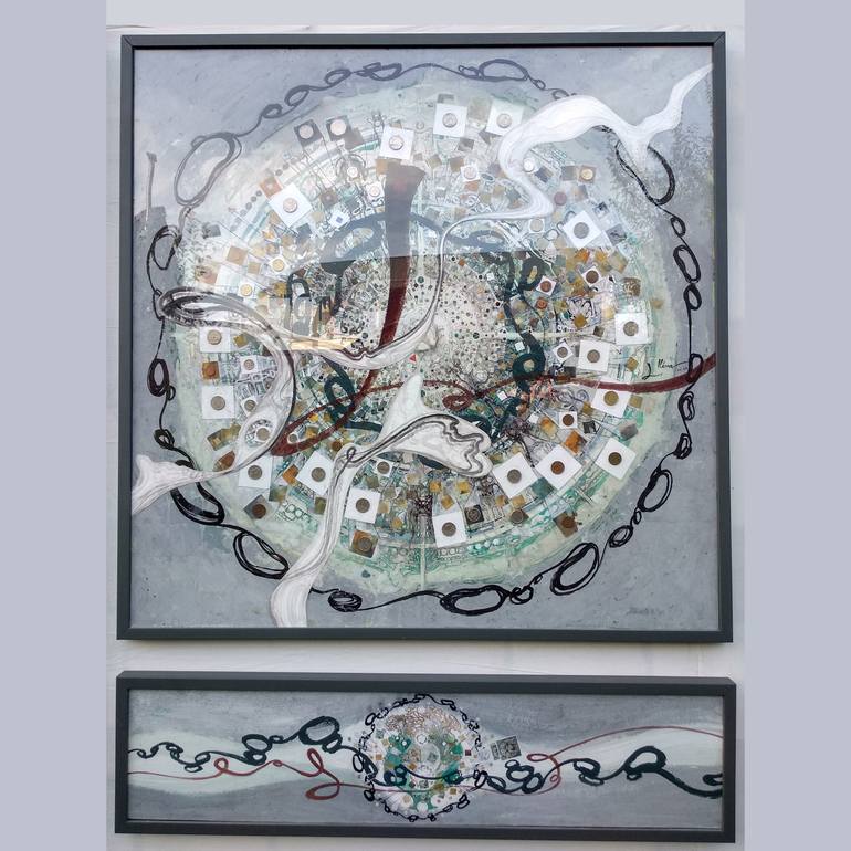 Original Conceptual Cities Mixed Media by Ilina Laurentiu