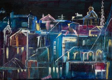 Original Abstract Expressionism Architecture Paintings by Lidia Sieczkowska