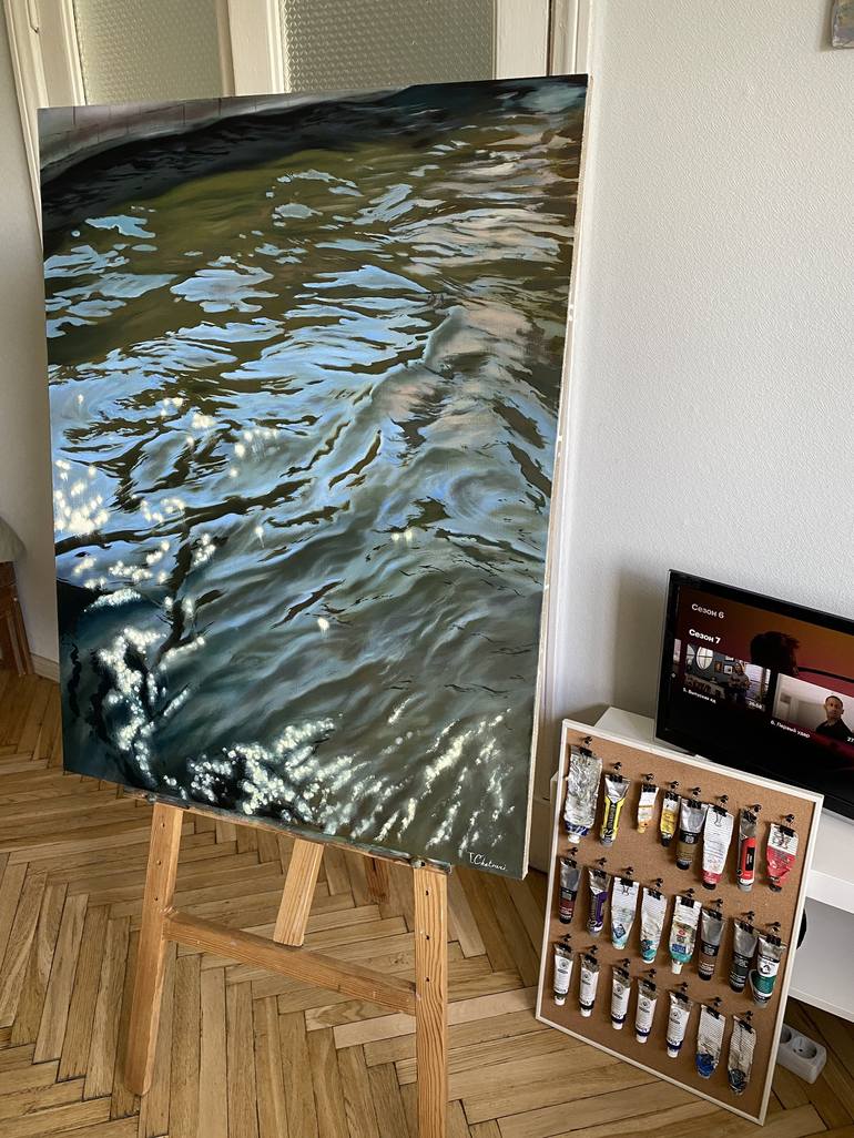 Original Abstract Expressionism Water Painting by Tatyana Chetrari
