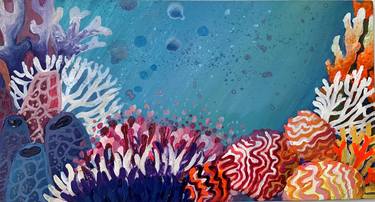 Coral reef - acrylics on cardboard thumb