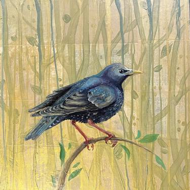 Starling - acrylic and oil paint on canvas thumb
