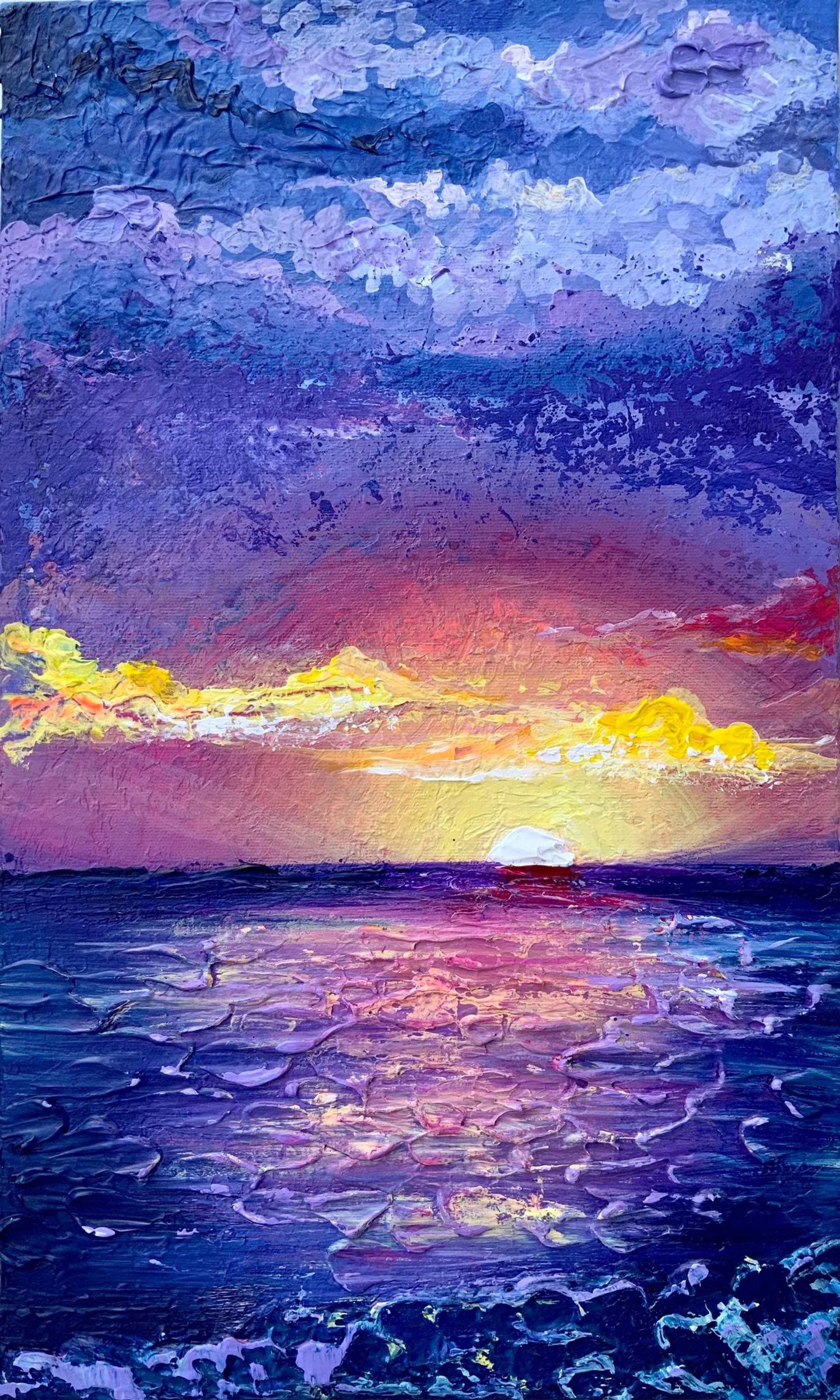 SUNSET - impressionistic artwork on canvas. Painting by Anna