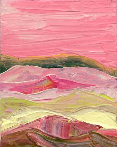 Pink desert - acrylic paint on cardboard original thumb