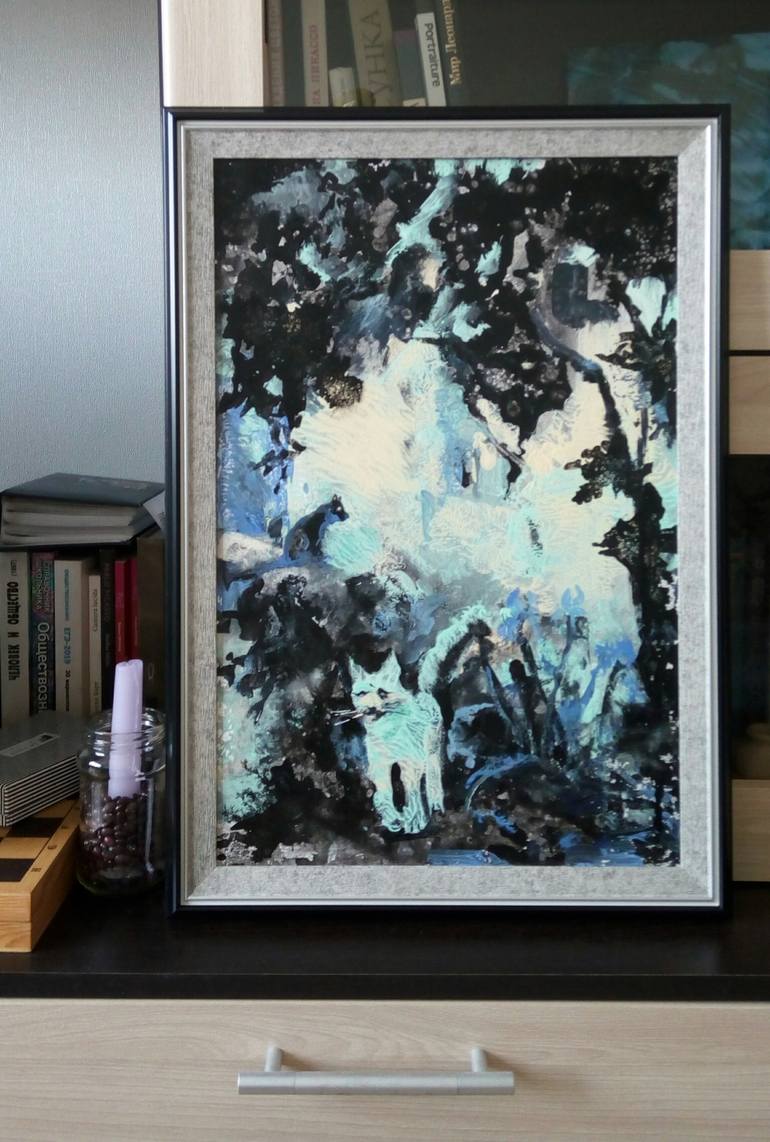 Original Abstract Expressionism Animal Painting by Aleksandr Berezhnoy