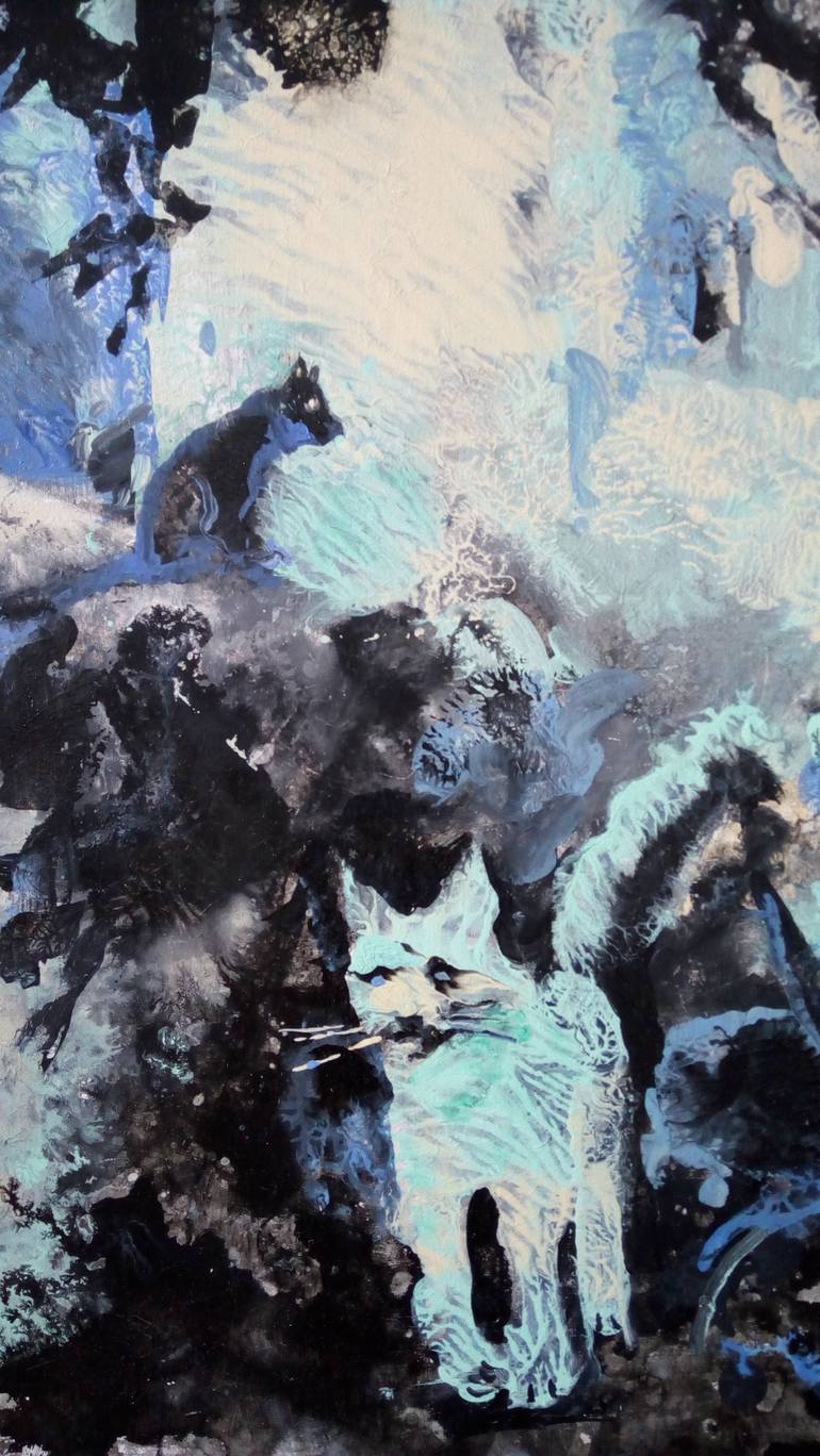 Original Abstract Expressionism Animal Painting by Aleksandr Berezhnoy