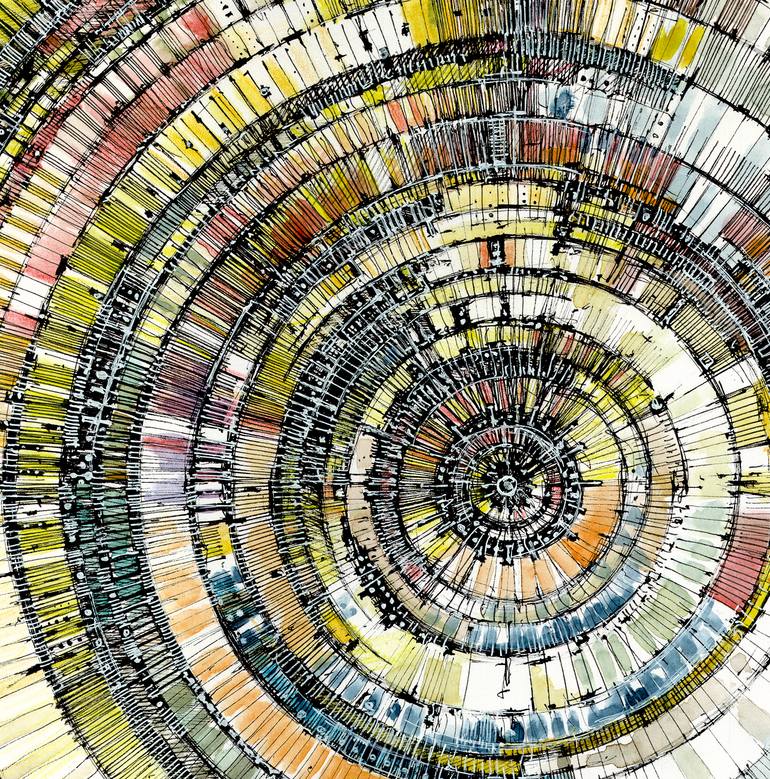 Original Abstract Geometric Painting by Mzerart Grg
