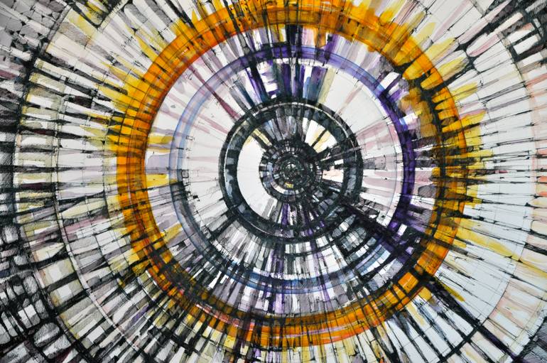 Original Abstract Geometric Painting by Mzerart Grg