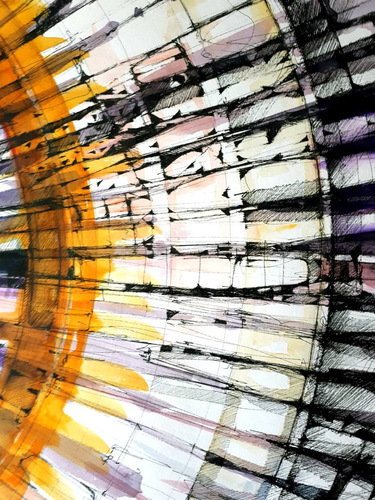 Original Abstract Geometric Painting by Mzerart Grg