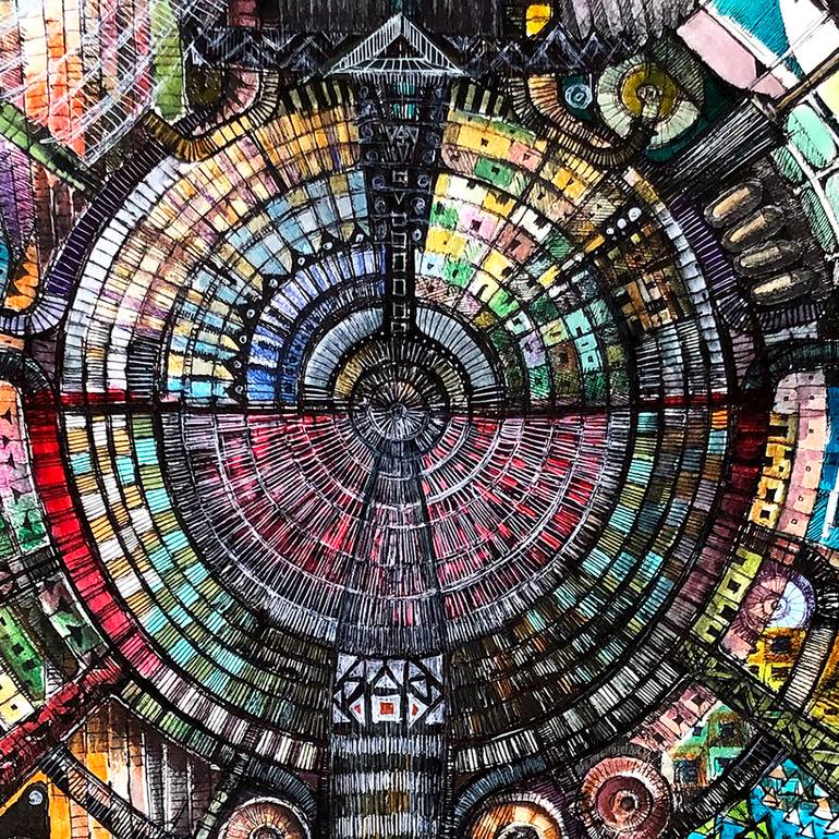 Original Geometric Abstract Painting by Mzerart Grg