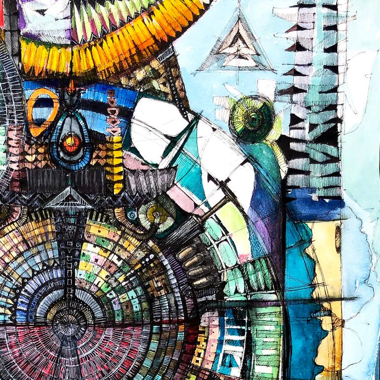 Original Geometric Abstract Painting by Mzerart Grg