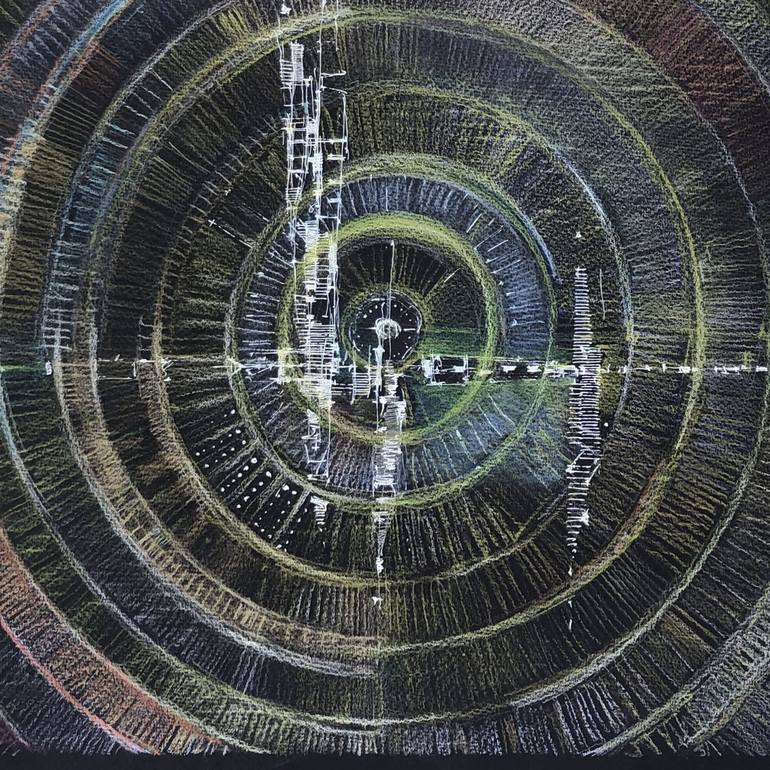 Original Abstract Architecture Drawing by Mzerart Grg