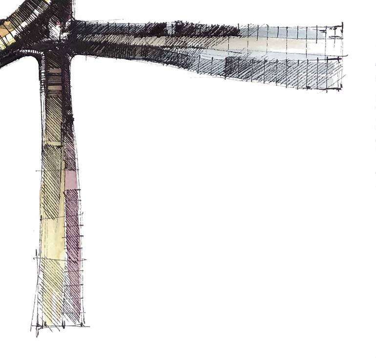Original Abstract Architecture Drawing by MZERART GRG
